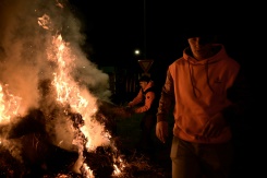 Des agriculteurs membres de la "Coordination Rurale" (CR) pendant le blocage du port de commerce de Bordeaux, le 20 novembre 2024 - © AFP - Philippe LOPEZ